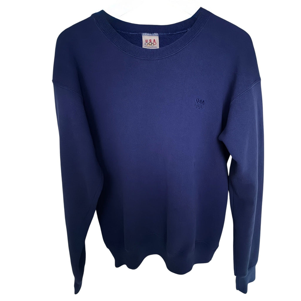 USA Olympics Crewneck Sweatshirt Mens Large Blue Embroidered Team USA Pullover