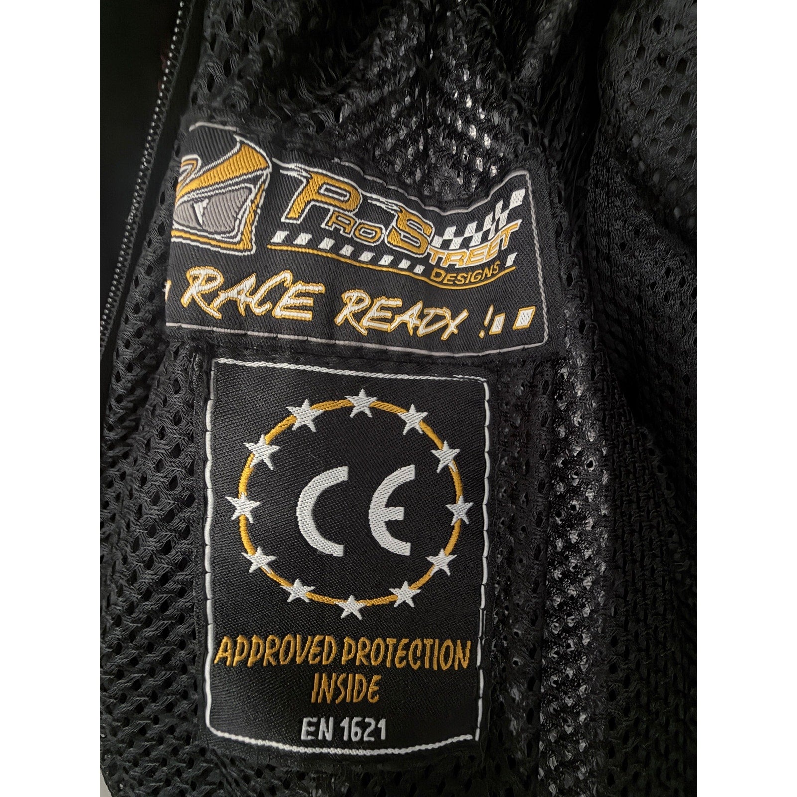 ProStreet Mens 3XL Motorcycle Jacket Black White Mesh CE Armor Riding Coat 52