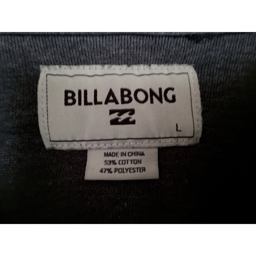 Billabong Mens Long Sleeve Hoodie Black Pinstripe Lightweight Size Large