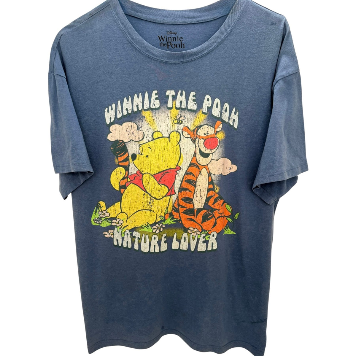 Disney Women's Blue Disney Winnie the Pooh; Winnie the Pooh and Tigger Winnie the Pooh T-Shirt — front view