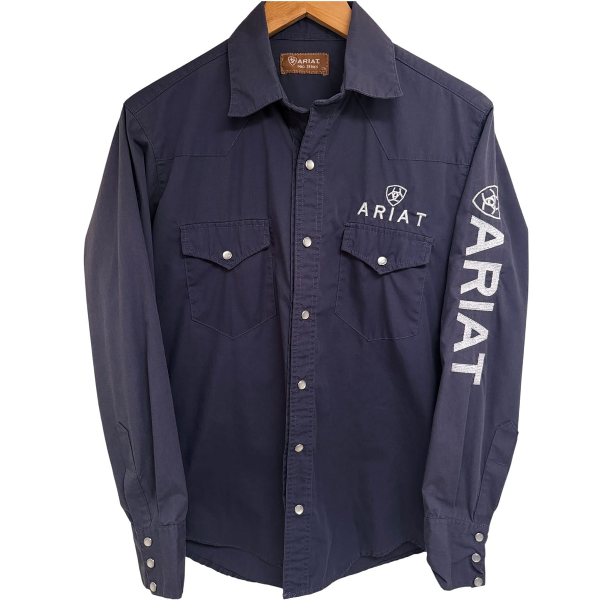 Ariat Men's Blue Striped Plaid Button-Up — front view