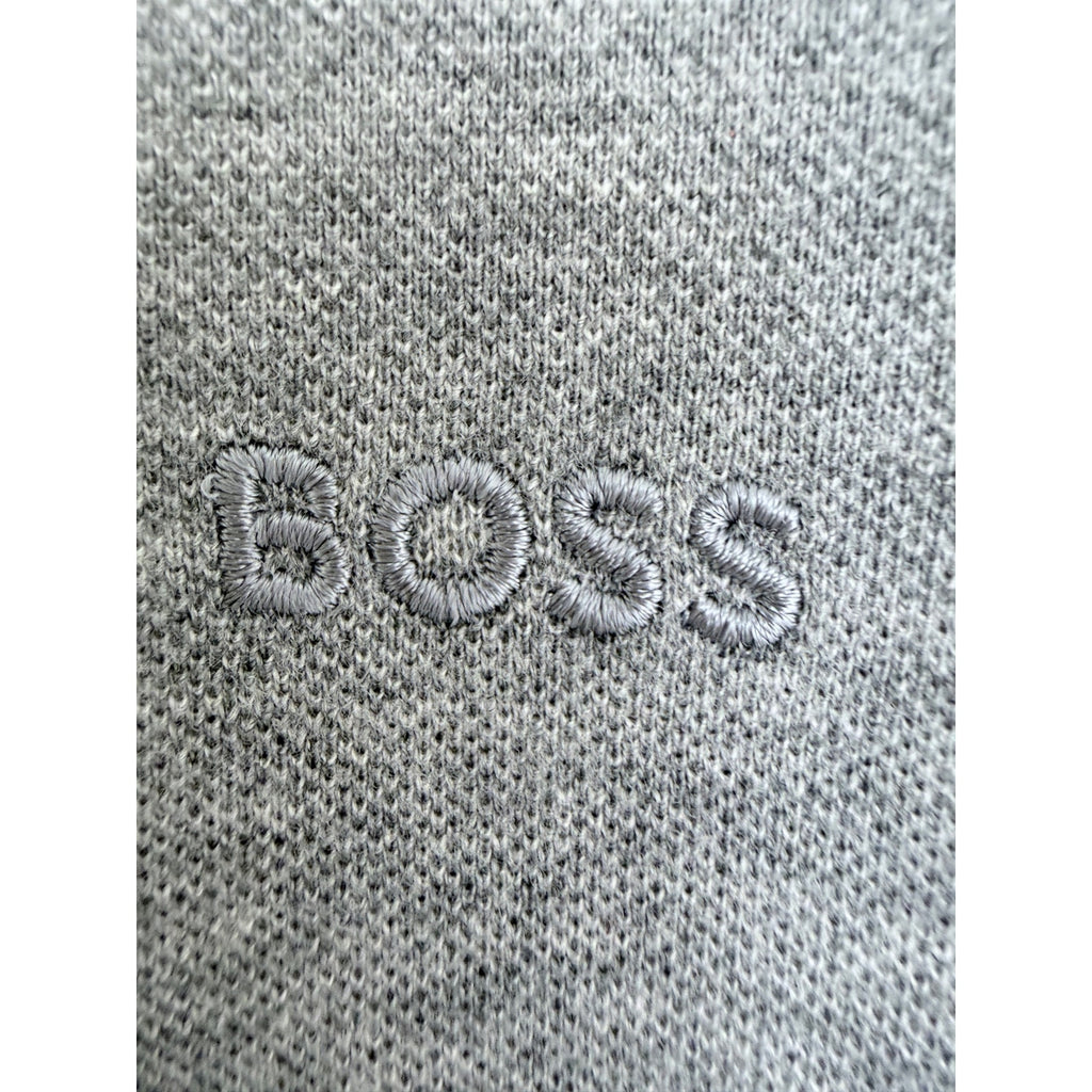 BOSS Hugo Boss Polo Shirt Mens Large Gray Short Sleeve Designer Casual