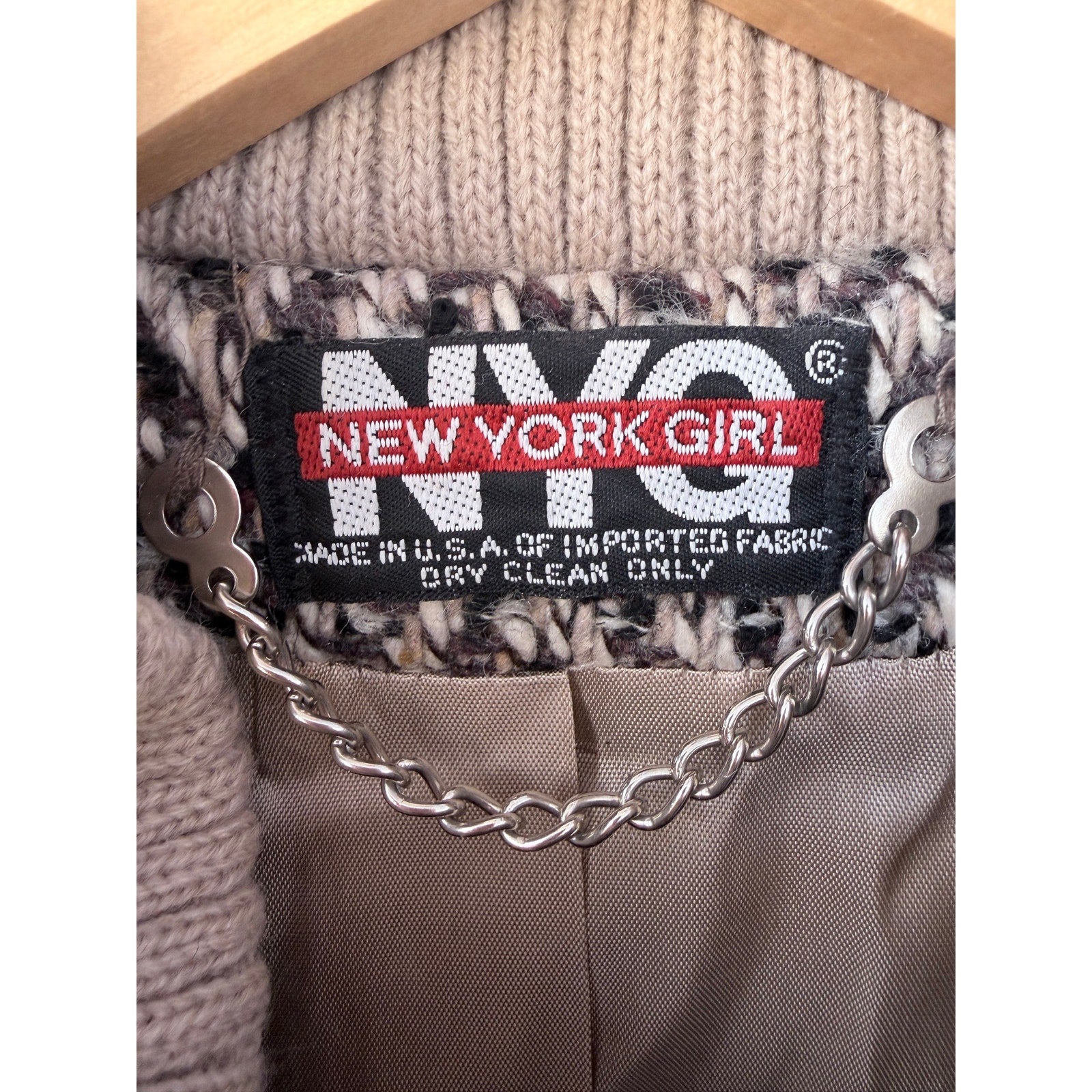 Vintage NYC New York Girl Coat Womens Size 10 Wool USA Union Made Herringbone