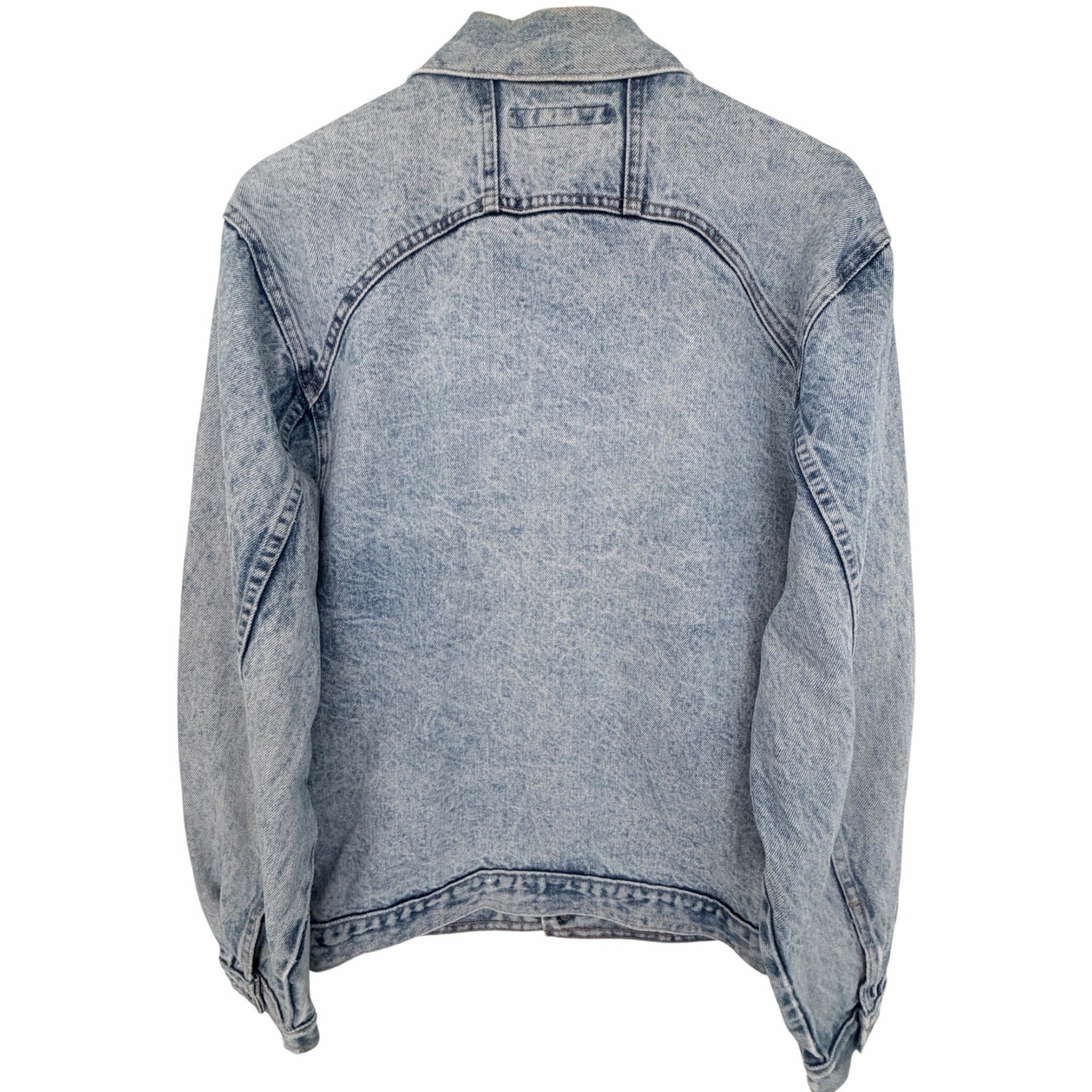 Vintage Jordache Denim Jacket Womens L Blue Acid Wash Batwing Oversized