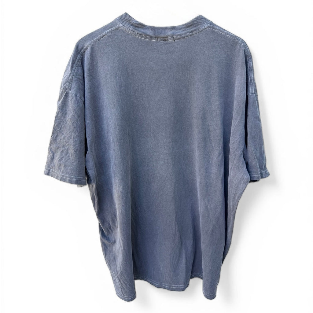 BoohooMAN Oversized T-Shirt Mens 2XL Blue Gothic Graphic Streetwear Tee