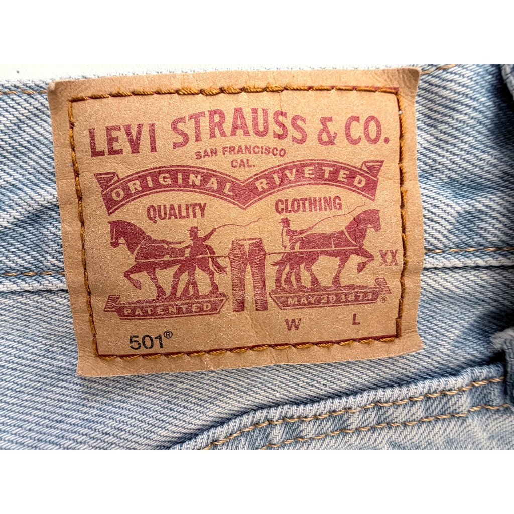 Levis 501 Jeans Womens Size 30x30 Light Wash Distressed Denim Pants