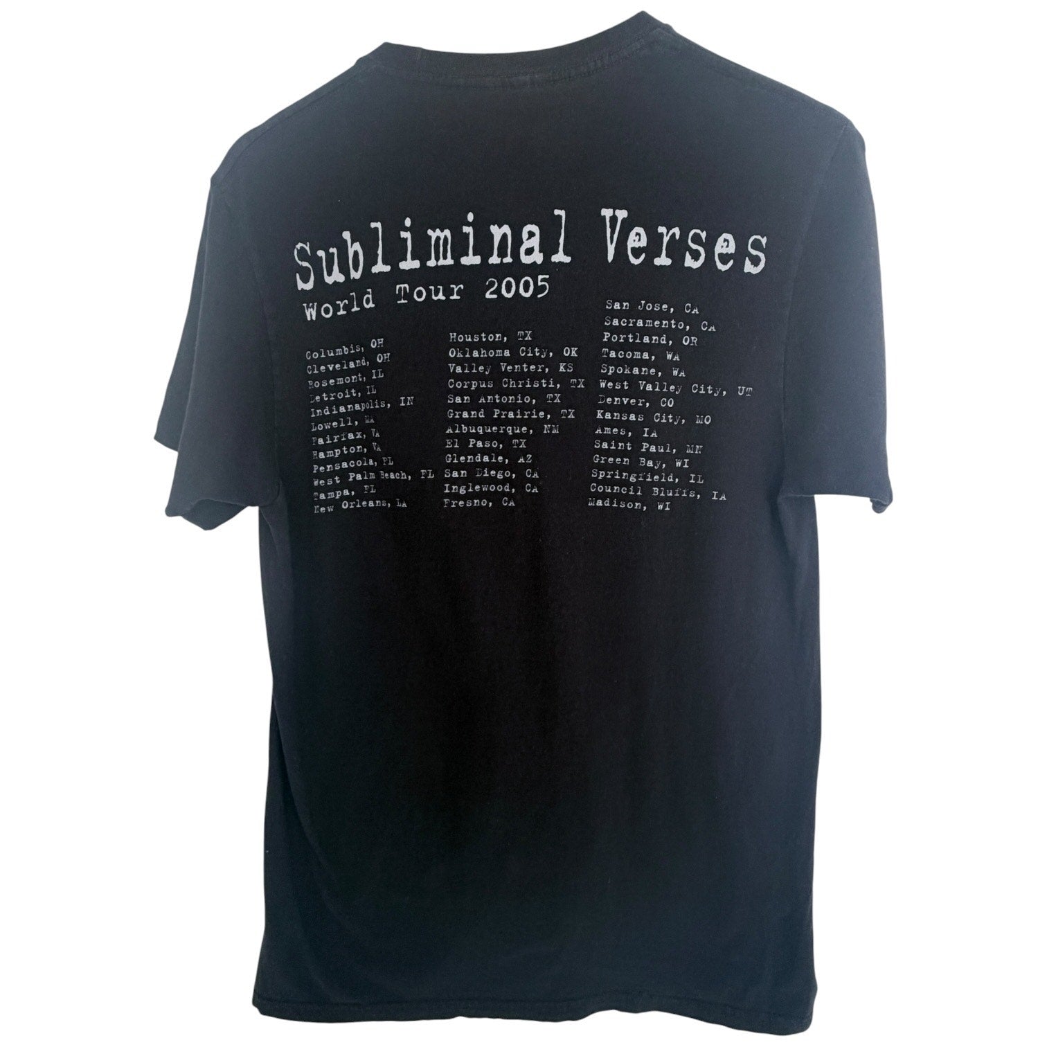 Slipknot Subliminal Verses World Tour 2005 Band T Shirt Mens Medium Black