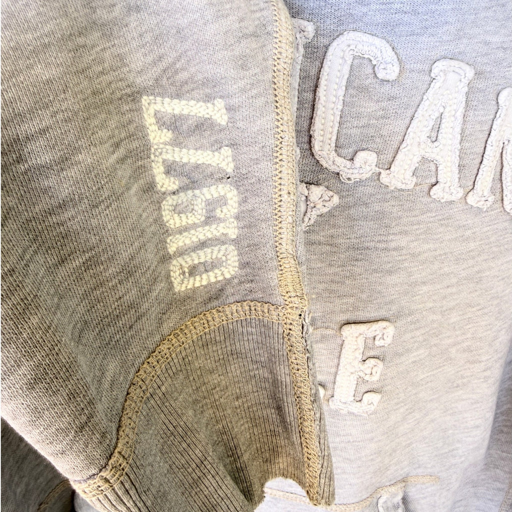 American Eagle Hoodie Mens Medium Gray Logo Pullover Casual Sweatshirt