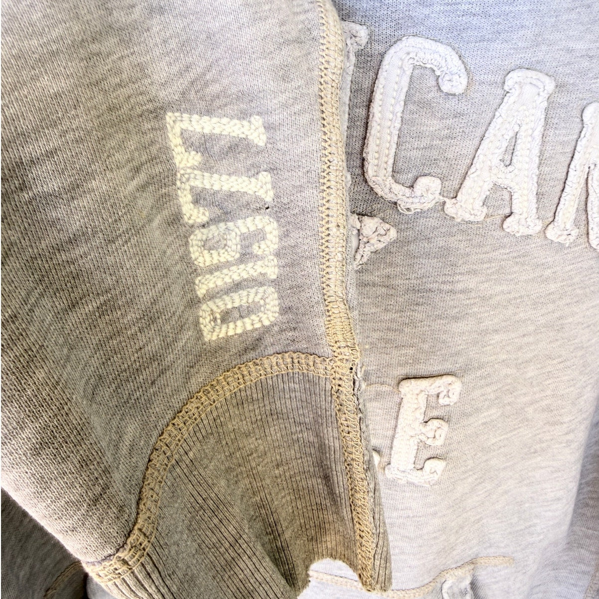 American Eagle Hoodie Mens Medium Gray Logo Pullover Casual Sweatshirt