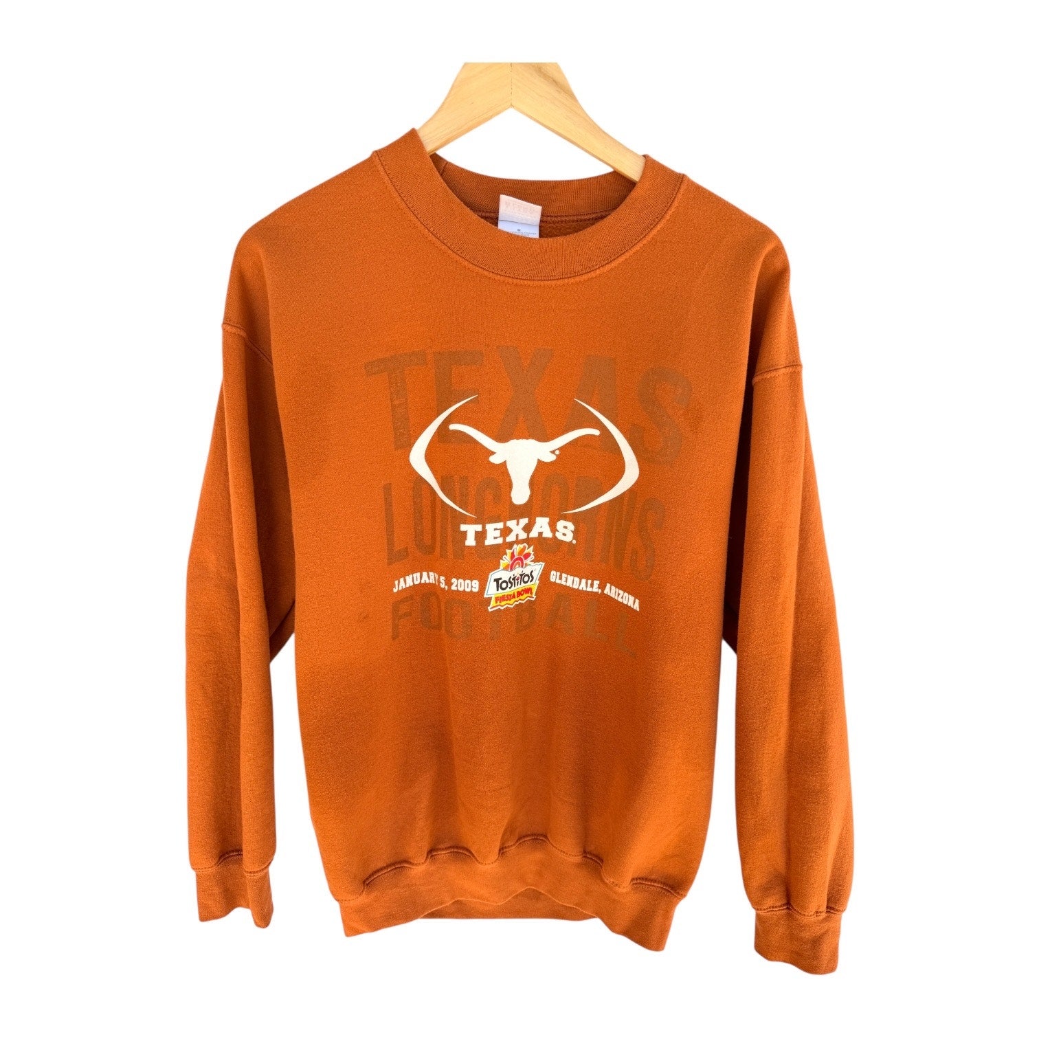 Texas Longhorns Sweatshirt Mens Medium Orange Crewneck NCAA Football Graphic