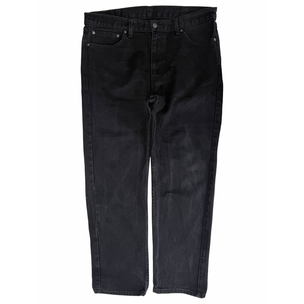 Levis 505 Mens 38x32 Black Regular Fit Straight Leg Jeans Denim