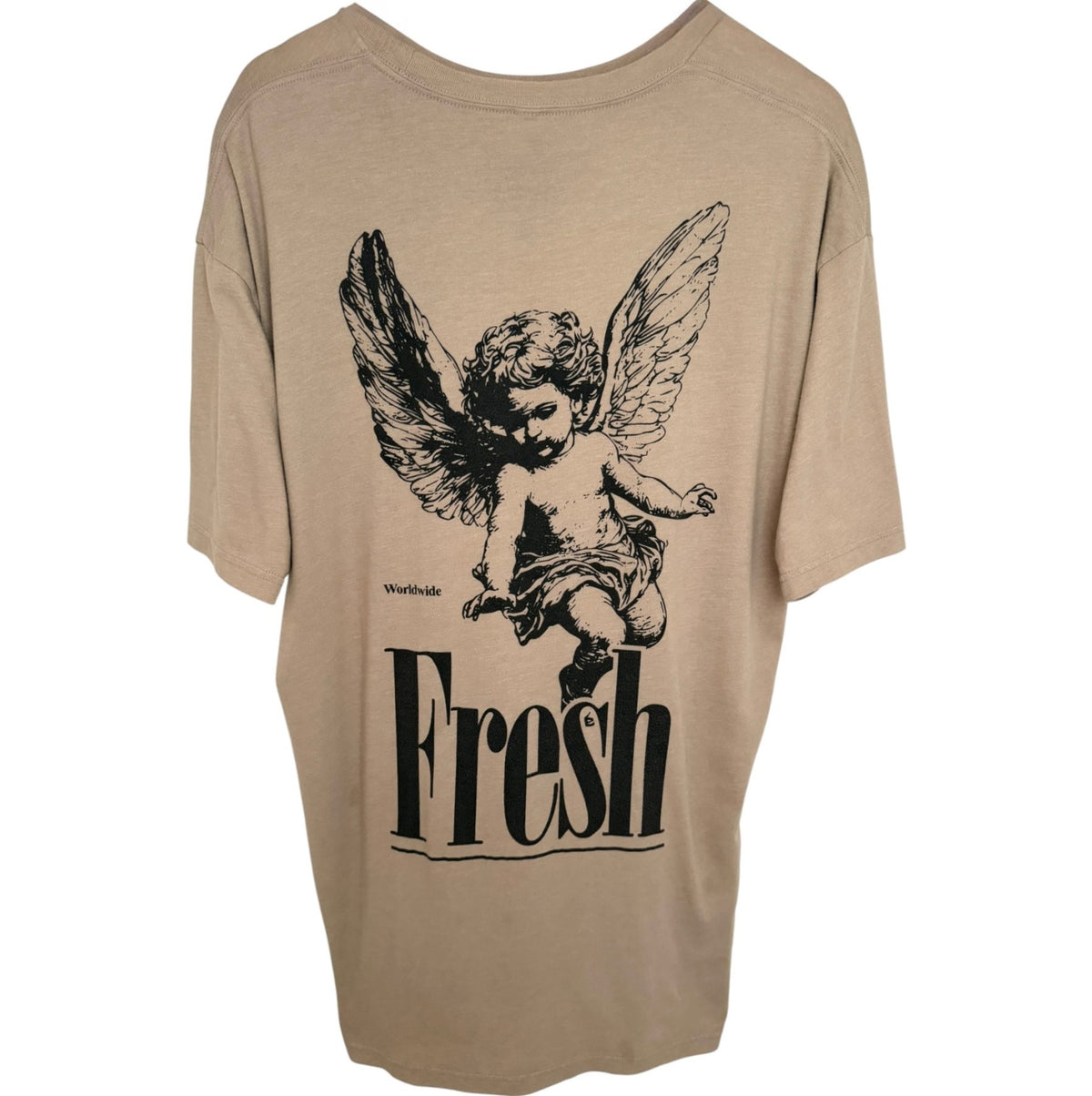 Superfresh Men's Beige Fresh Worldwide T-Shirt — back view