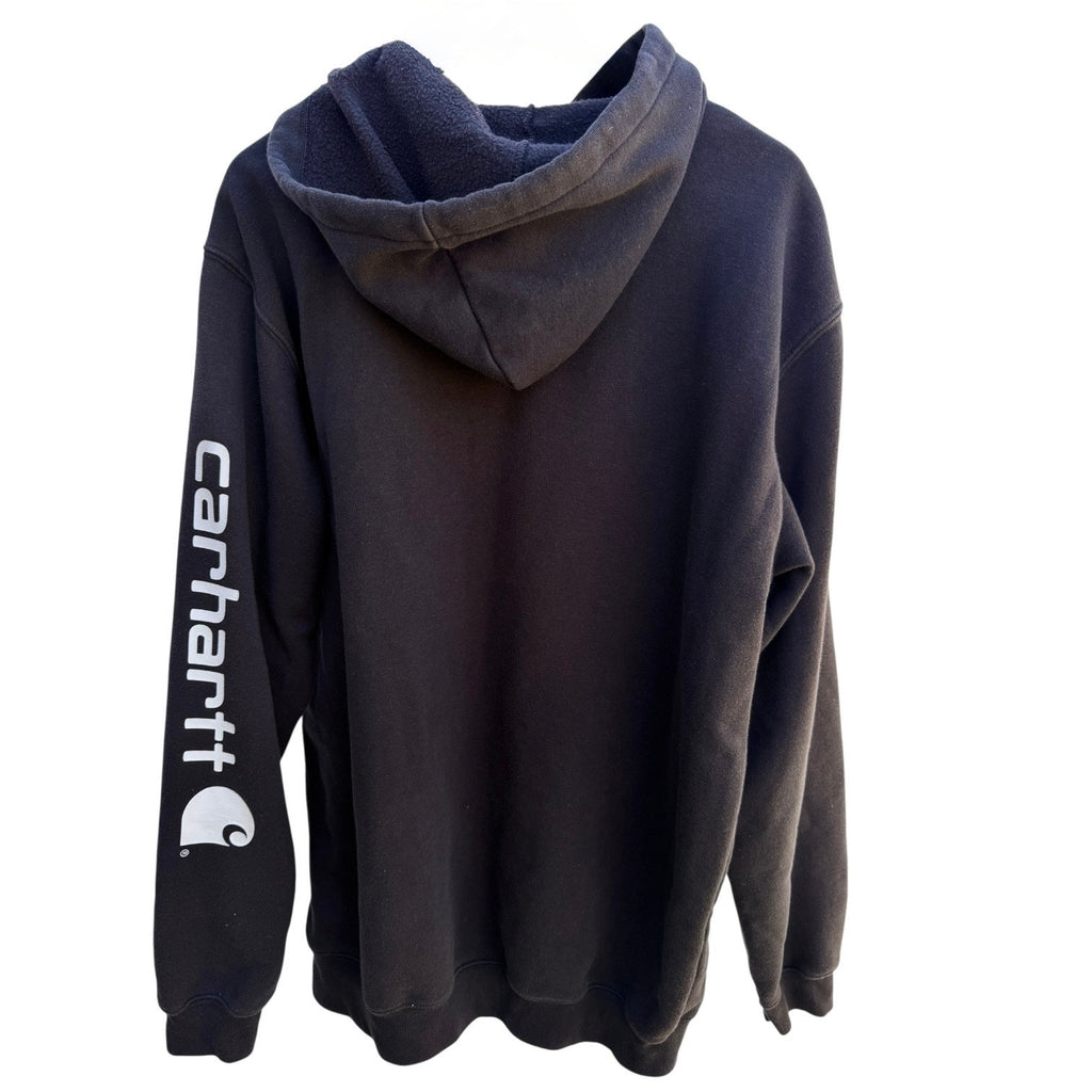 Carhartt Pullover Hoodie Mens Large Tall Black Workwear Sweatshirt