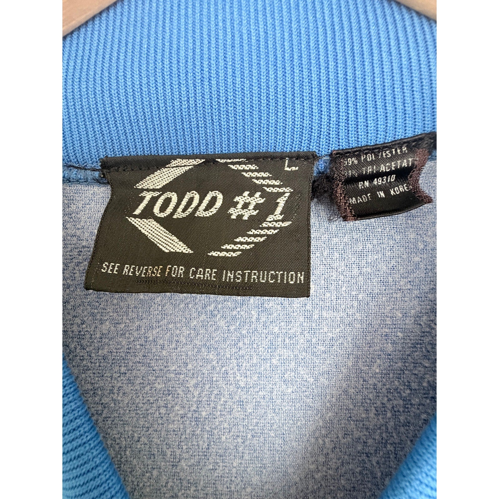 Vintage Todd #1 Blue Track Jacket Mens Large Y2K Korean Athletic Zip Up Striped