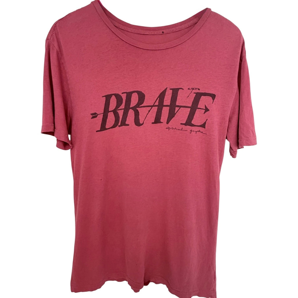 Spiritual Gangster Brave Graphic T Shirt Mens Small Red Arrow Yoga Tee