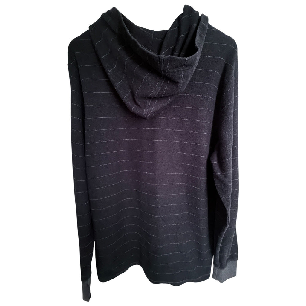 Billabong Mens Long Sleeve Hoodie Black Pinstripe Lightweight Size Large