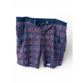 HUGO BOSS Blue Swimwear Hugo Boss Navy Red Patterned Swim Trunks Medium