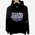 Johnson Racing Hoodie Mens L Black Dirt Track Graphic