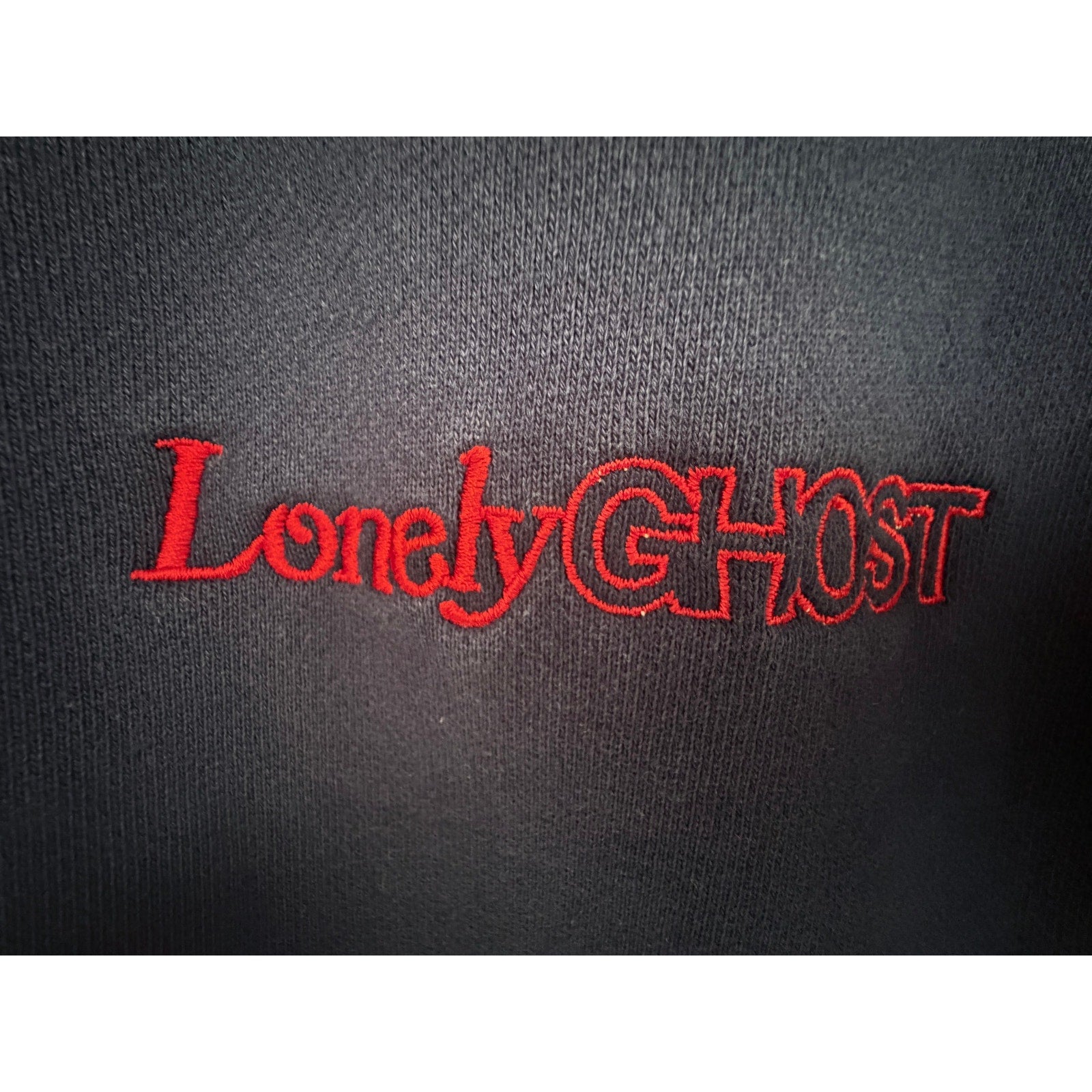 Lonely Ghost Ask Me Why I'm Lonely Hoodie Womens XL Navy Pullover Sweatshirt