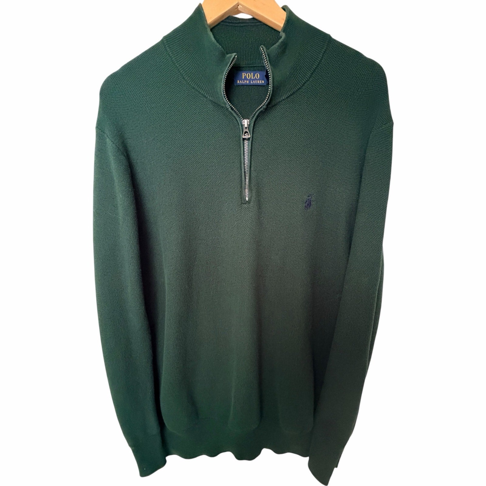 Polo Ralph Lauren Quarter Zip Sweater Mens Large Green