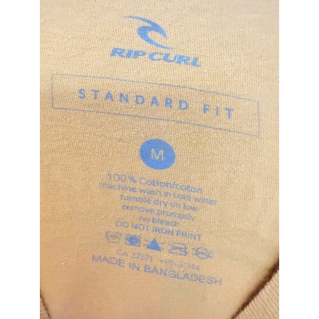 Rip Curl Ron Jon Surf Shop Shirt Mens Medium Yellow Long Sleeve Graphic Surf Tee