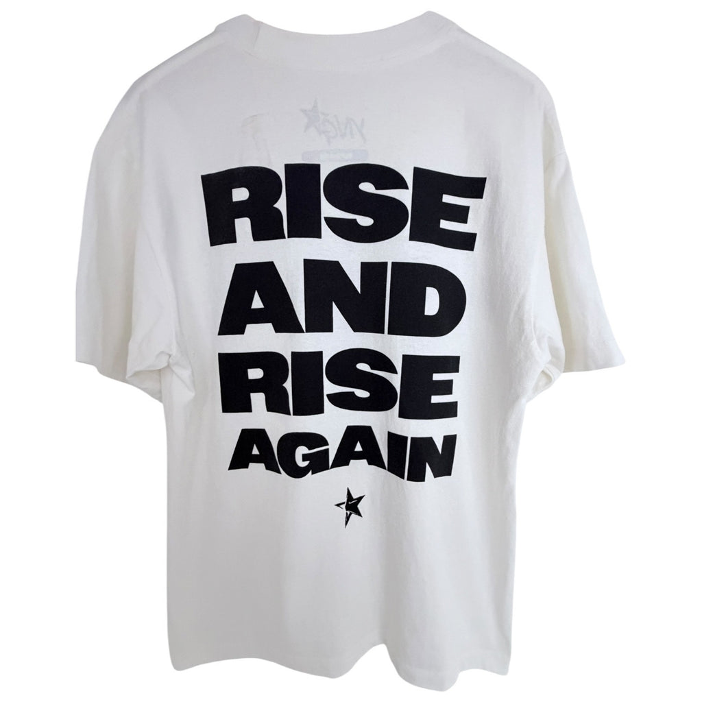 YNG Star Rise And Rise Again T Shirt Mens Medium White Graphic Tee