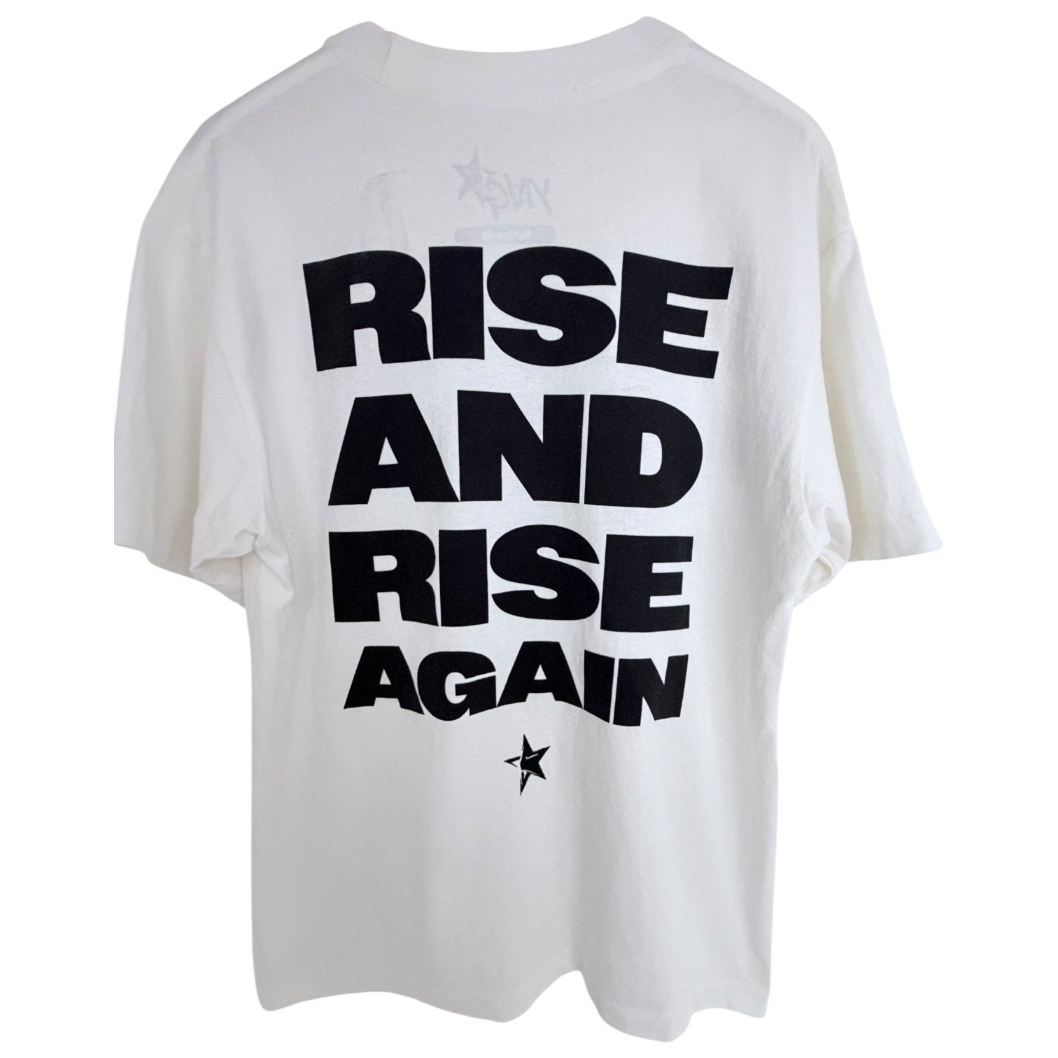 YNG Star Rise And Rise Again T Shirt Mens Medium White Graphic Tee