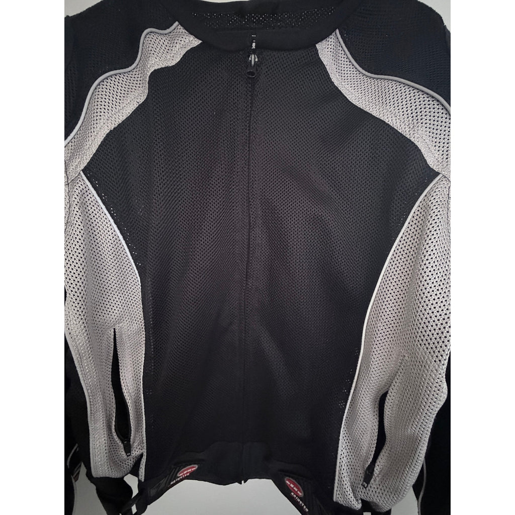 ProStreet Mens 3XL Motorcycle Jacket Black White Mesh CE Armor Riding Coat 52