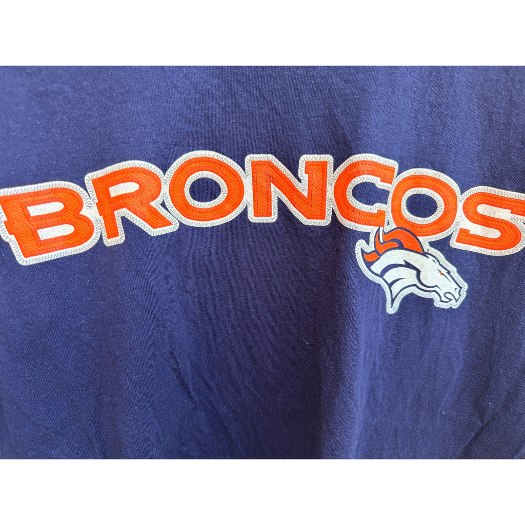 Denver Broncos NFL T Shirt Mens Large Blue Team Logo Football Fan Shirt