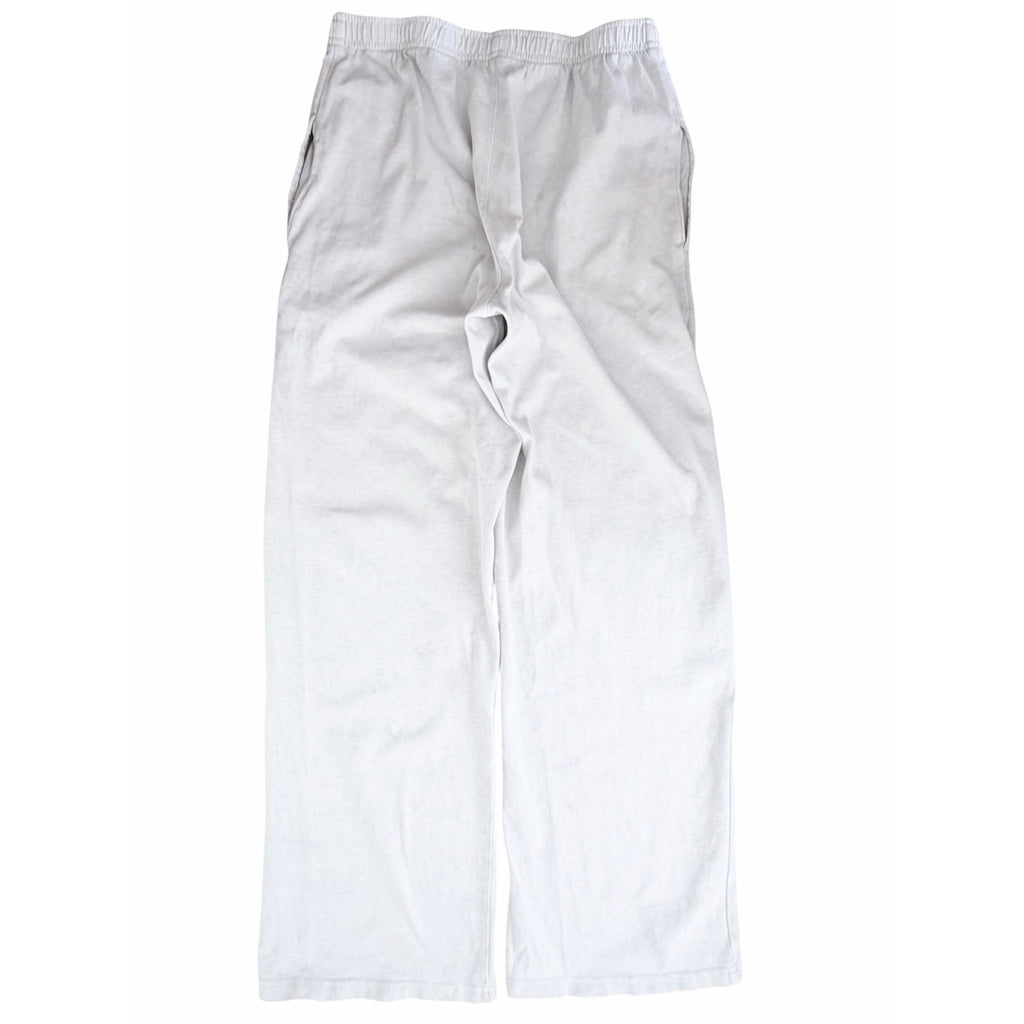 John Galt Womens Medium White Linen Blend Drawstring Wide Leg Pants