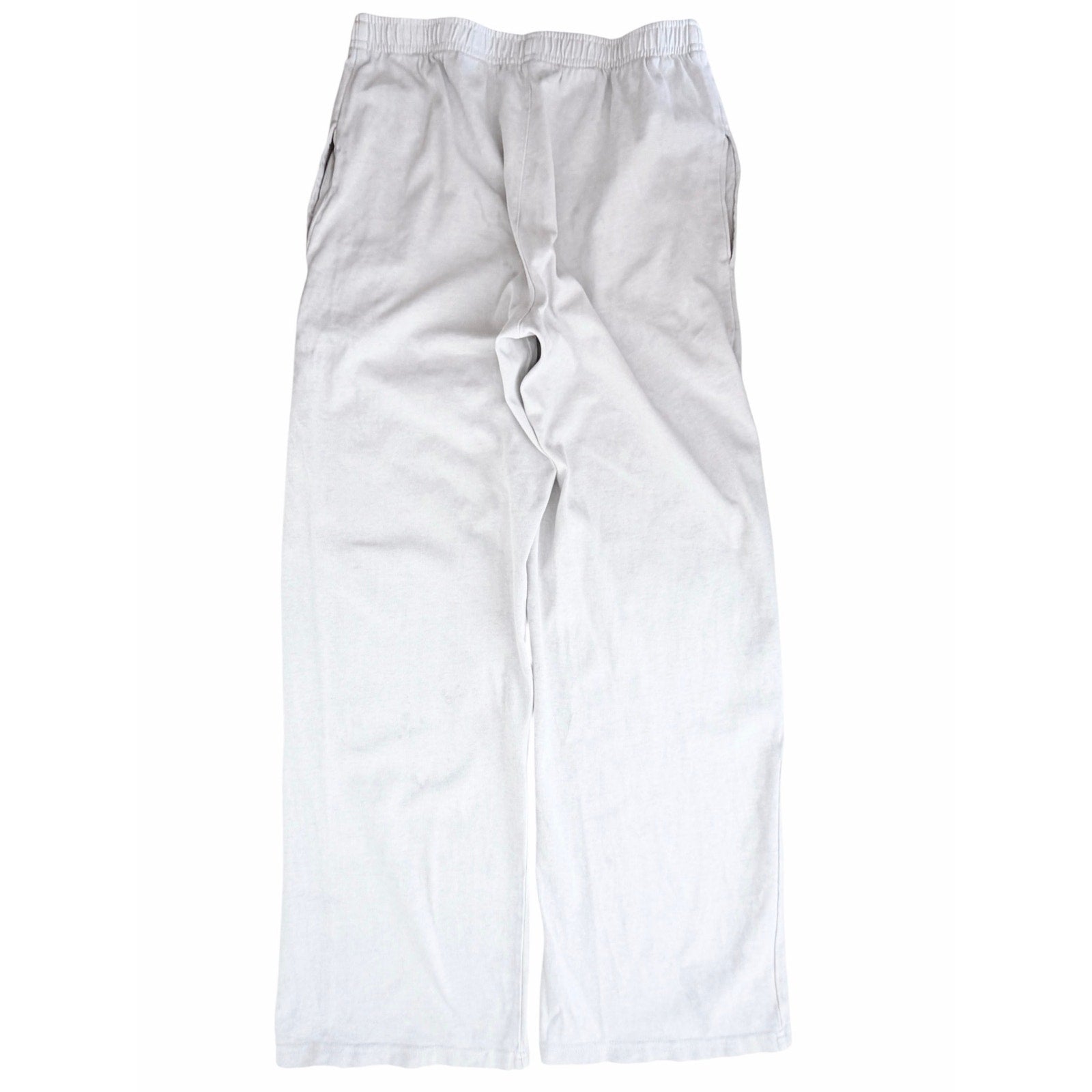 John Galt Womens Medium White Linen Blend Drawstring Wide Leg Pants