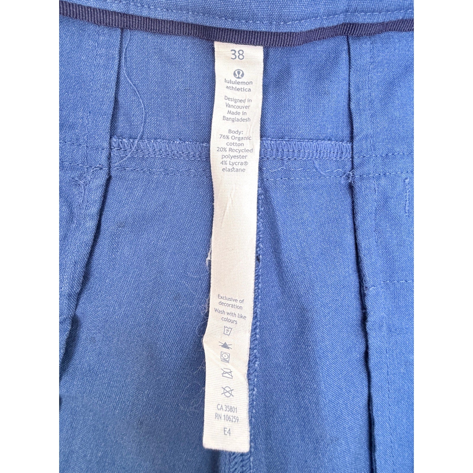 Lululemon Mens Shorts 38 Blue Performance Athletic Casual Stretch Shorts