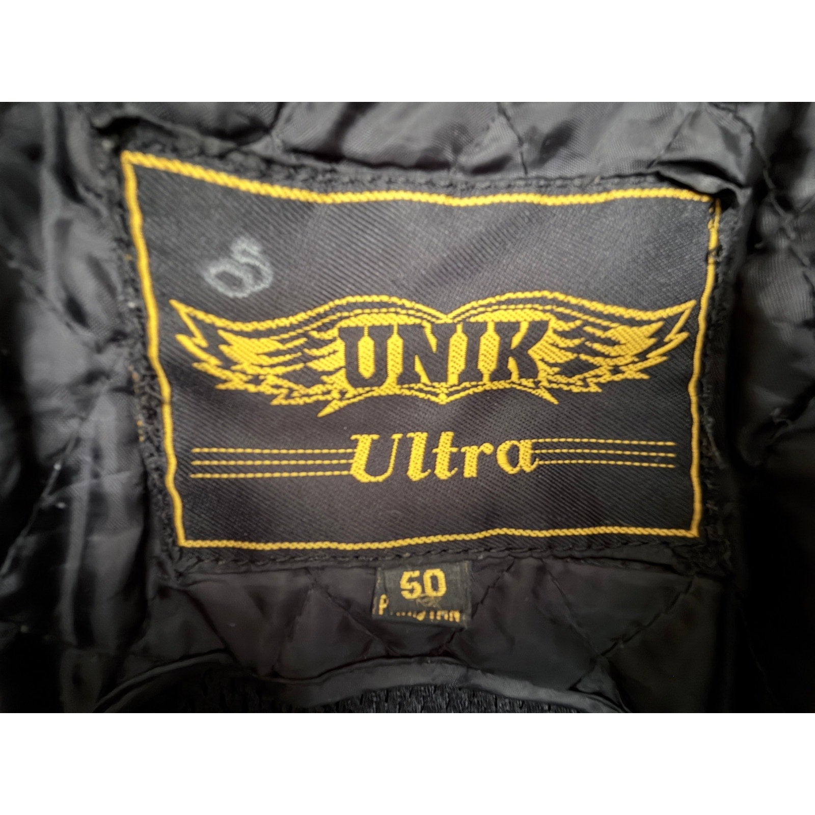 UNIK Ultra Men's Black Leather Motorcycle Jacket Size 50 additional view 2