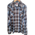 Wrangler Jeans Co Pearl Snap Western Shirt Mens 2XL Gray Blue Plaid Long Sleeve