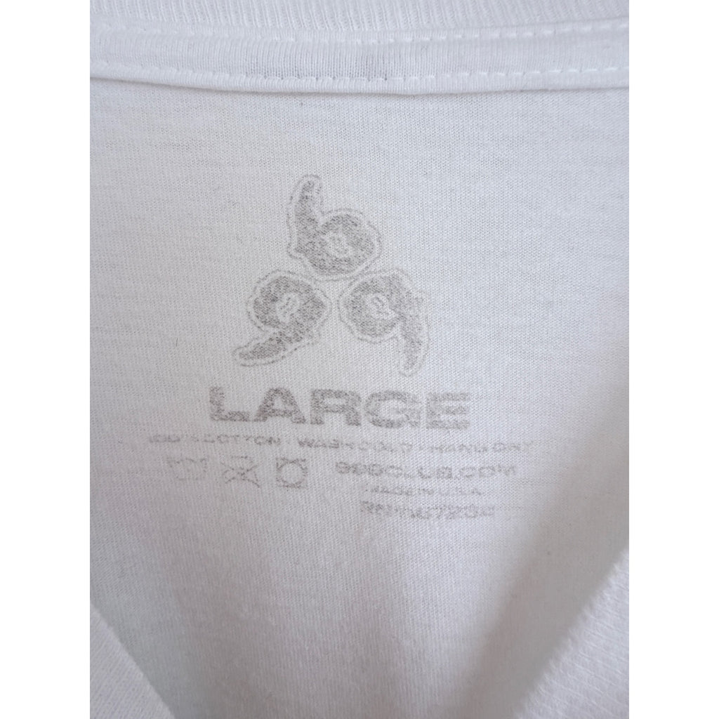 Juice WRLD Graphic 999 Club T Shirt Mens Large White Rap Hip Hop Portrait Tee