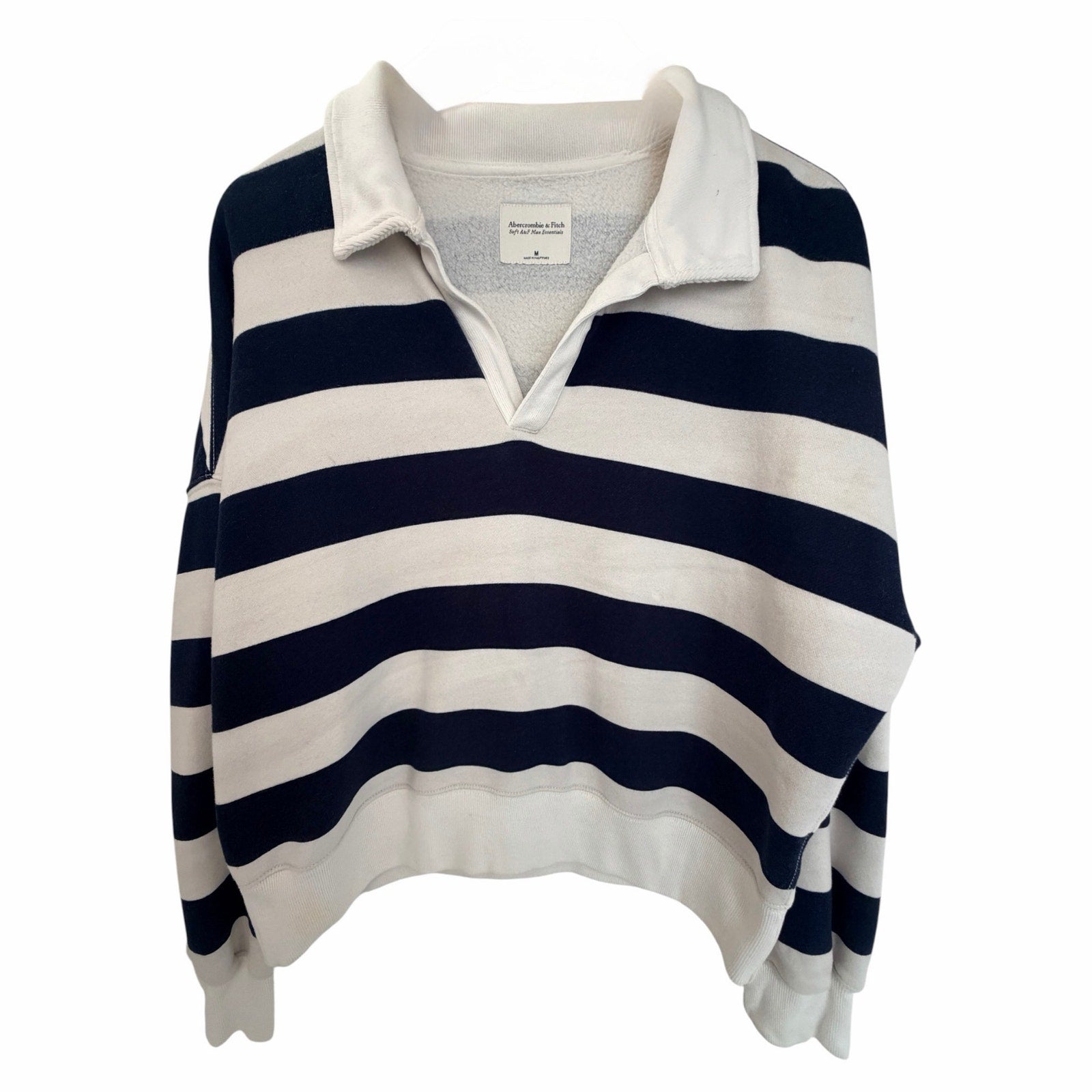 Abercrombie Soft A&F Women’s Striped Rugby Sweatshirt M