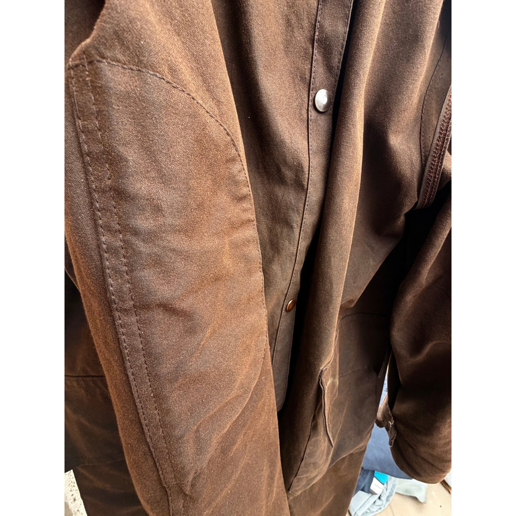 Australian Bushwear Oilskin Duster Coat Brown Long Ranch Jacket Mens One Size