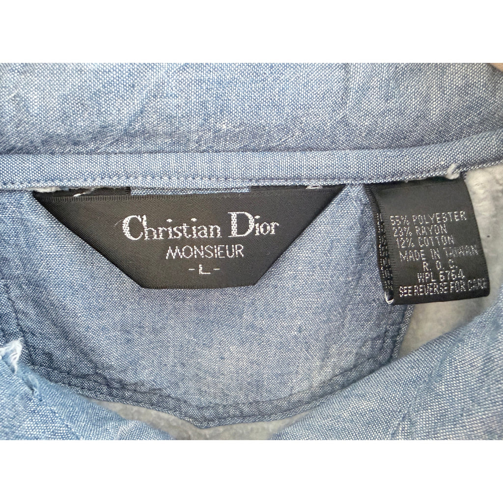 Christian Dior Monsieur Quarter Zip Sweatshirt Mens Large Gray Blue Pullover