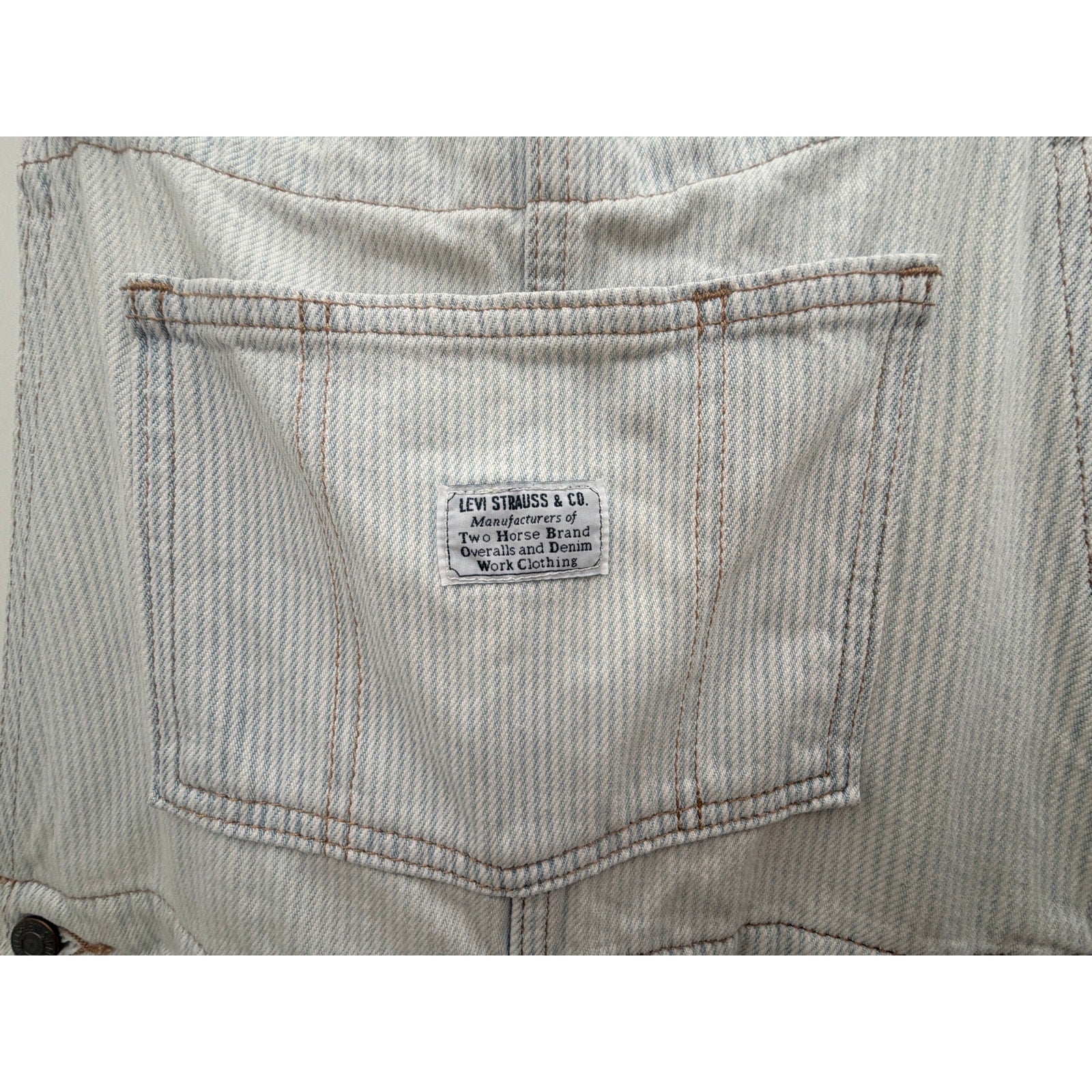 Levi's Vintage Striped Denim Shortall Overalls Women's Small