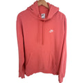 Nike Hoodie Womens Large Coral Pink Pullover Sweatshirt Embroidered Swoosh