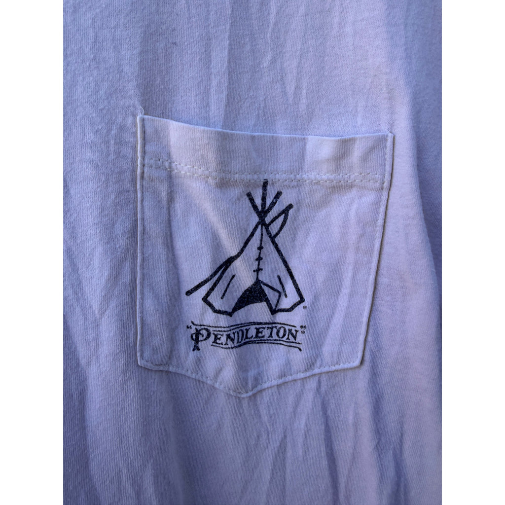 Pendleton Pocket T Shirt Mens Small White Graphic Logo Tee