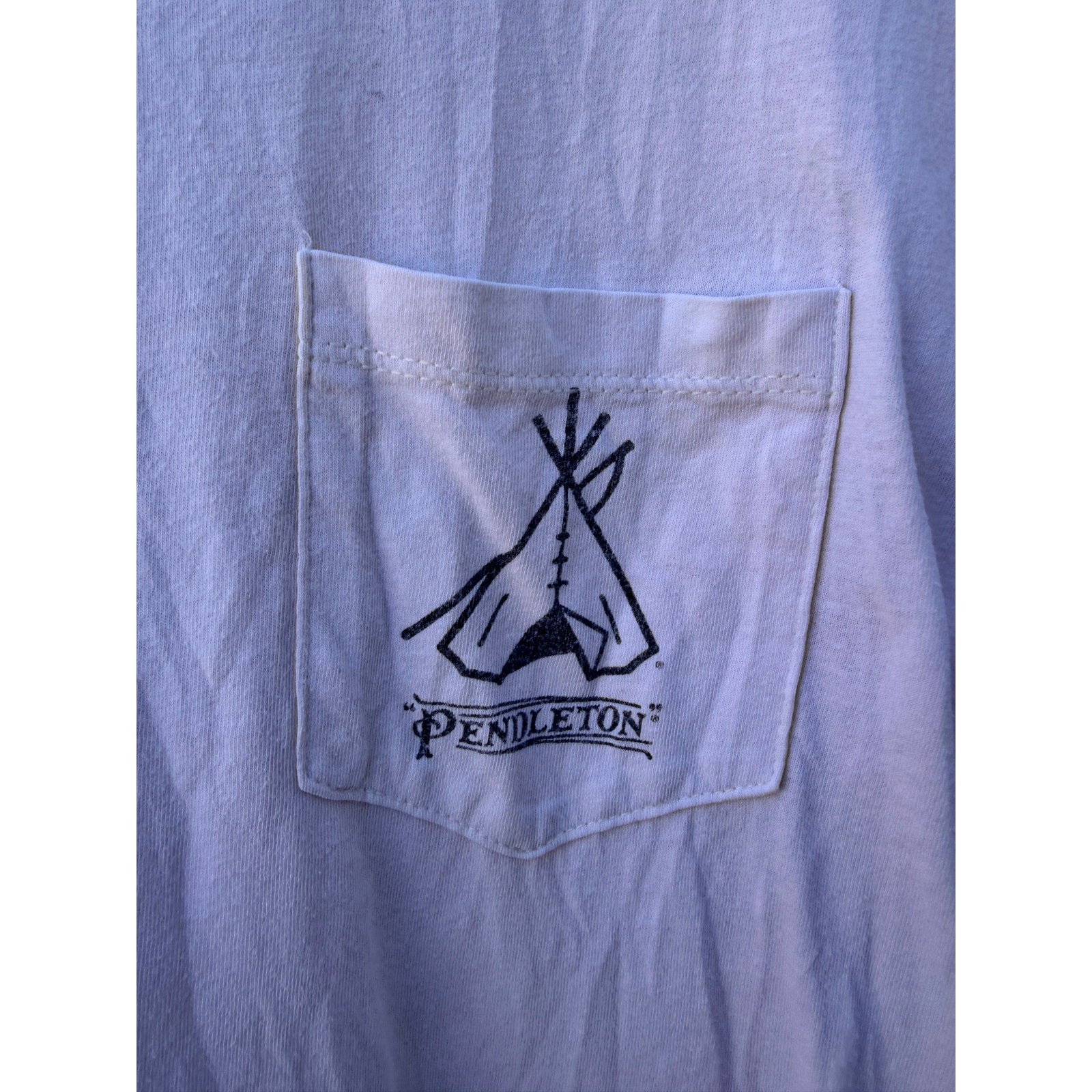 Pendleton Pocket T Shirt Mens Small White Graphic Logo Tee