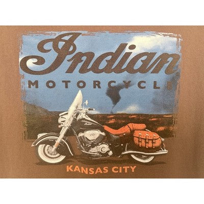Indian Motorcycle Kansas City Graphic T Shirt Mens 2XL Brown Logo Tee - product photo 4