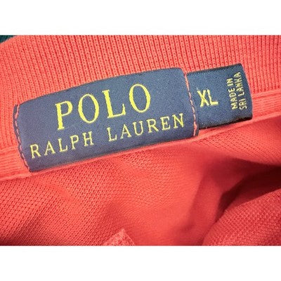 Polo Ralph Lauren Polo Shirt Mens XL Coral Orange Blue Pony Short Sleeve - product photo 4