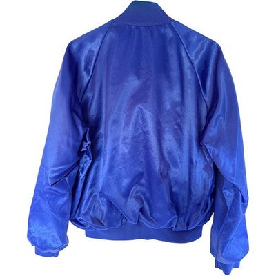Walmart Dunbrooke Satin Jacket Mens Large Blue Snap Front Made USA Vintage - product photo 2