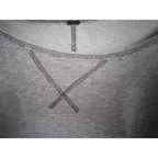 Free People Lace Up Short Sleeve Sweatshirt Gray Womens 3X (estimated) - product photo 4