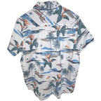 Hurley Hawaiian Shirt Mens Large White Tropical Palm Tree Short Sleeve Button Up - product photo 2