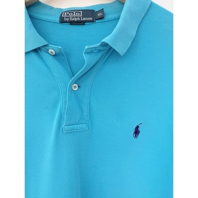 Polo Ralph Lauren Polo Shirt Mens XL Aqua Blue Purple Pony Short Sleeve - product photo 4