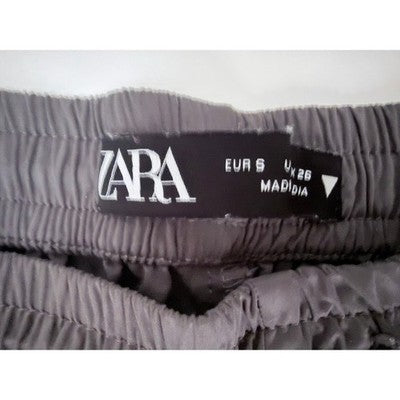 Zara Women's Gray Parachute Cargo Pants Size Medium Drawstring Hem - product photo 3