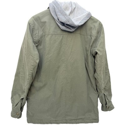 Dickies Mens Hooded Work Jacket Green Insulated Button Front - product photo 2